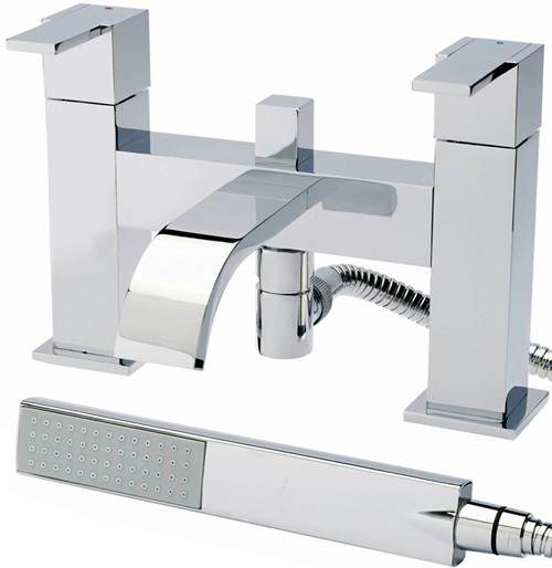 Hudson Reed Motif Bath Shower Mixer Tap With Shower Kit (Chrome).