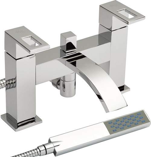 Hudson Reed Motif Bath Shower Mixer Tap With Shower Kit (Chrome).