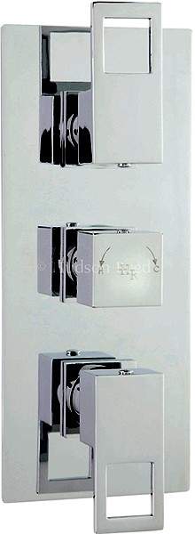 Hudson Reed Motif Triple Concealed Thermostatic Shower Valve (Chrome).