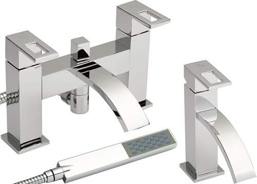 Hudson Reed Motif Basin & Bath Shower Mixer Tap Set (Free Shower Kit).