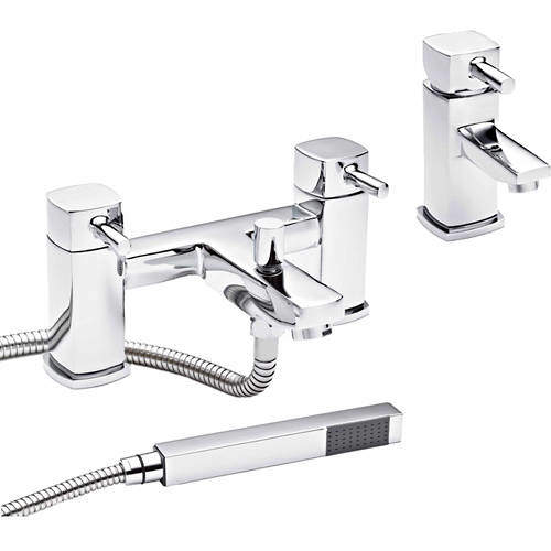 Nuie Munro Basin & Bath Shower Mixer Tap Pack (Chrome).