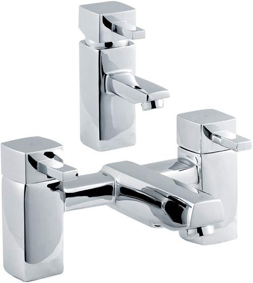 Ultra Muse Basin Mixer & Bath Filler Tap Set (Chrome).