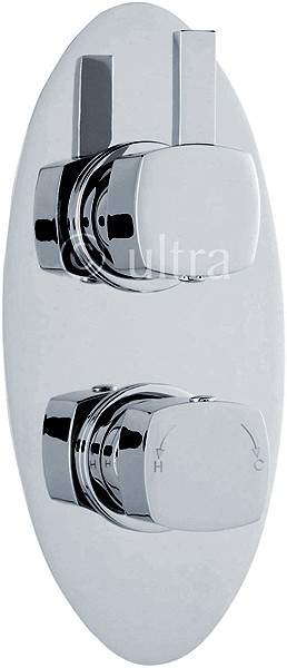 Ultra Muse 3/4" Twin Concealed Thermostatic Shower Valve With Diverter.