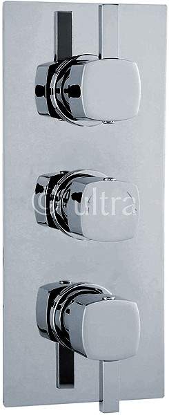 Ultra Muse Triple Concealed Thermostatic Shower Valve (Chrome).