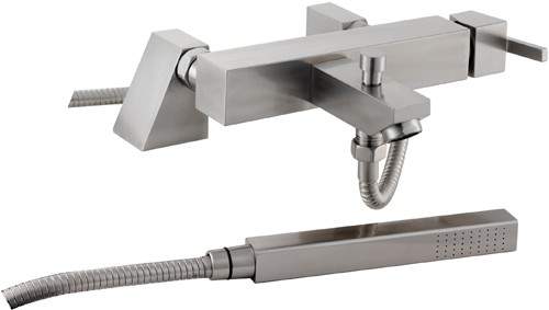 Hudson Reed Xtreme Deck Mounted Stainless Steel Bath Shower Mixer.