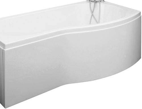 Crown Bath Panels Curved Side Shower Bath Panel (White, 1700mm).