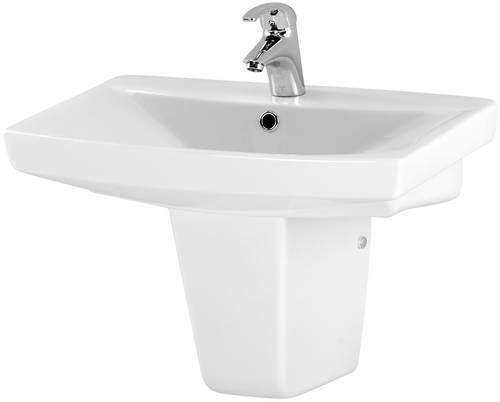 Premier Ceramics Hamilton 600mm Basin & Semi Pedestal.