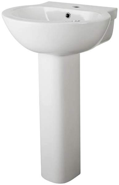 Premier Ceramics Basin & Full Pedestal (1 Tap Hole, 540mm).