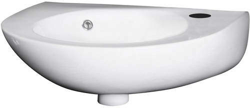 Premier Brisbane Curved Wall Hung Basin (350mm, 1 Tap Hole).