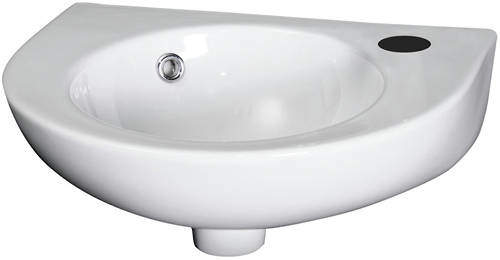 Premier Brisbane Curved Wall Hung Basin (450mm, 1 Tap Hole).