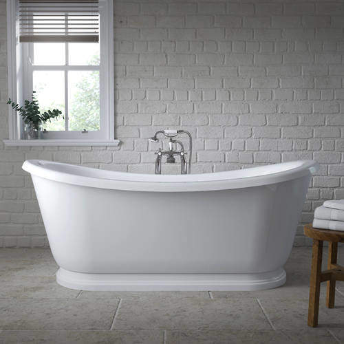 Nuie Baths Greenwich Freestanding Double Ended Slipper Bath 1740x800mm.