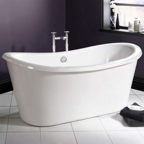 Nuie Luxury Baths Lip Double Ended Freestanding Slipper Bath 1740x800mm.