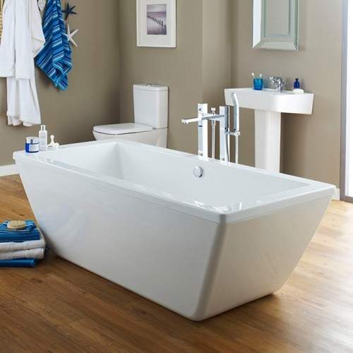 Nuie Luxury Baths Trick Double Ended Freestanding Bath 1800x800mm.