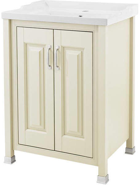 Old London Furniture Vanity Unit & Ceramic Basin 600mm (Ivory).