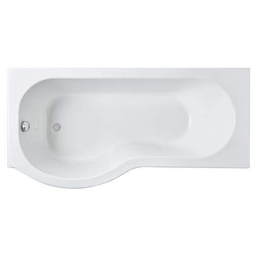 Crown Baths P-Shape 1700mm Shower Bath Only (Left Handed).