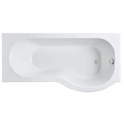 Crown Baths P-Shape 1700mm Shower Bath Only (Right Handed).