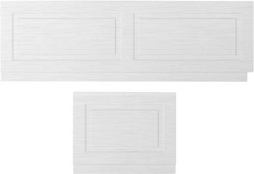 Old London York Front Bath Panel 1700mm & End Panel 750mm (White).