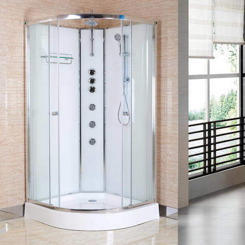 Nuie Enclosures Quadrant Shower Cabin 800x800mm (White).