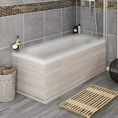 Hudson Reed Horizon Side & End Bath Panel Pack (White Oak, 1700x700mm).