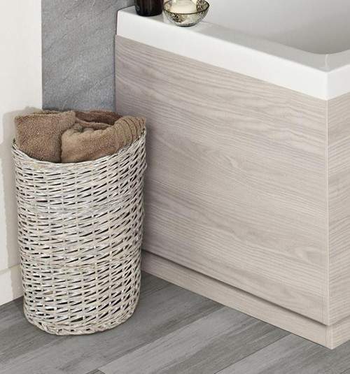 Hudson Reed Horizon 750mm End Bath Panel & Plinth (White Sawn Oak).