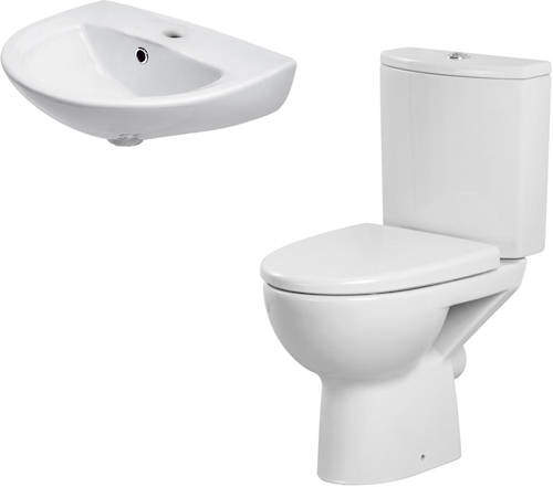 Premier Pandora Bathroom Suite With Toilet, 450mm Basin (1TH).