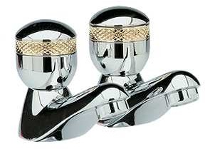 Ultra Contour Basin taps chrome & gold (pair, standard valves)