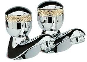 Ultra Contour Bath taps chrome & gold (pair, standard valves)