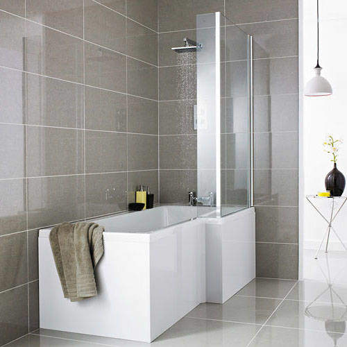 Nuie Luxury Baths Square Shower Bath With Panels & Screen (RH).
