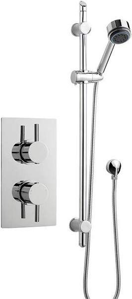 Premier Showers Twin Thermostatic Shower Valve & Slide Rail Kit (Chrome).