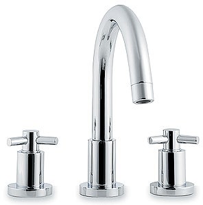 Ultra Aspect 3 Tap hole deck mounted bath filler with small swivel spout.