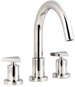 Ultra Isla 3 Tap hole deck mounted bath filler with small swivel spout.