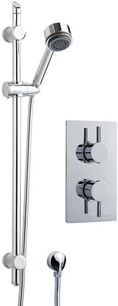 Pioneer Twin Thermostatic Shower Valve (Polymer), & Slide Rail Kit.