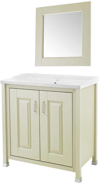 Old London Furniture 800mm Vanity & 600mm Mirror Pack (Pistachio).