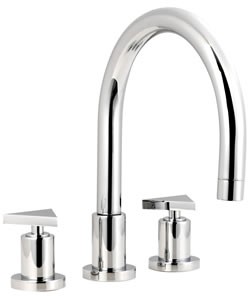 Ultra Isla 3 Tap hole bath filler with swivel spout.