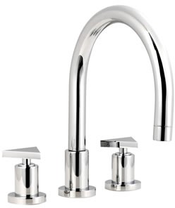 Ultra Isla 3 Tap hole bath filler with swivel spout.