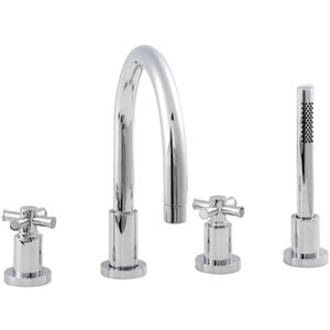 Ultra Maine X head 4 tap hole deck mounted bath mixer