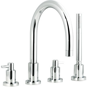 Ultra Horizon 4 Tap hole bath shower mixer with swivel spout.