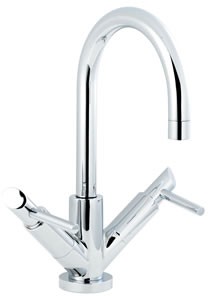 Ultra Scene Mono basin mixer with swivel spout and pop up waste.