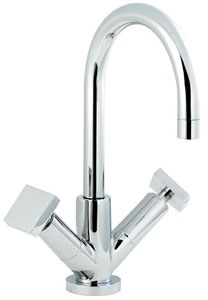 Ultra Milo Mono basin mixer with swivel spout and pop up waste.