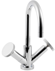 Ultra Reno Mono basin mixer with swivel spout and pop up waste.