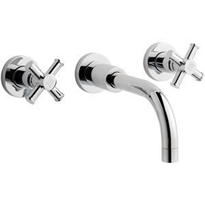 Ultra Maine X head 3 tap hole wall mounted basin mixer tap