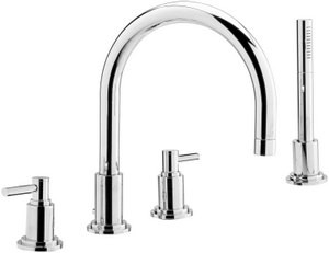 Hudson Reed Tec Lever 4 Tap Hole Bath Shower Mixer with Swivel Spout