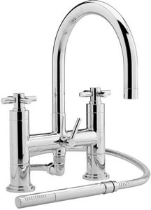 Hudson Reed Tec Cross head Bath Shower Mixer with Swivel Spout