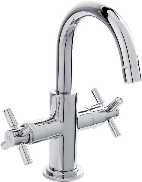 Hudson Reed Tec Basin Tap With Small Spout, Waste & Cross Handles.