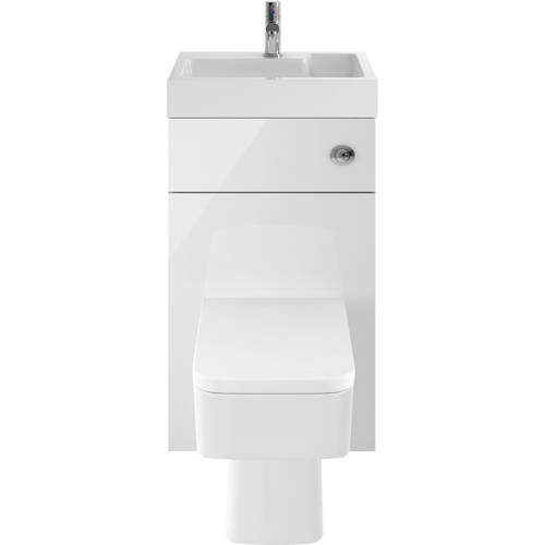 Nuie Furniture 2 In 1 BTW Unit With Basin & Cistern 500mm (Gloss White).