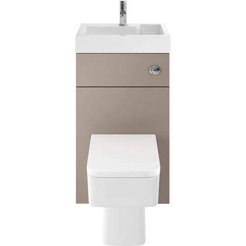 Nuie Furniture 2 In 1 BTW Unit With Basin & Cistern 500mm (Stone Grey).