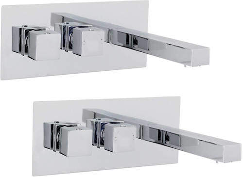 Ultra Prospa Thermostatic Wall Mounted Basin & Bath Tap Pack.