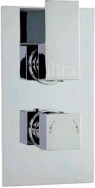 Ultra Prospa 3/4" Twin Concealed Thermostatic Shower Valve With Diverter.