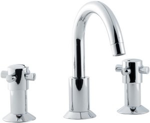 Hudson Reed Milan 3 Tap hole basin mixer with swivel spout + free waste