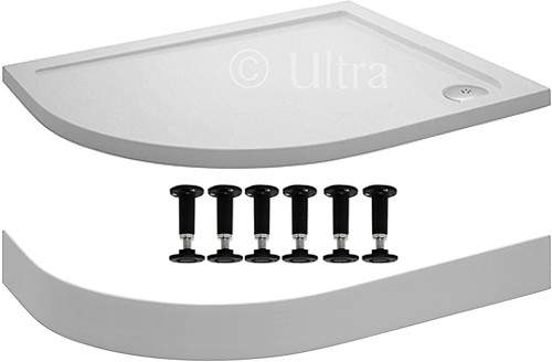 Ultra Pearlstone Easy Plumb Offset Quad Shower Tray. 900x760x40mm (LH).